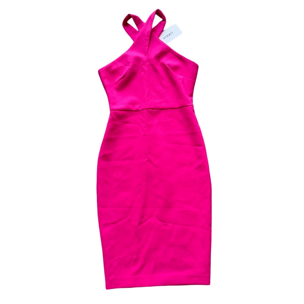 Likely Fuchsia Pink Halter Carolyn Pencil Dress - Picture 1 of 7
